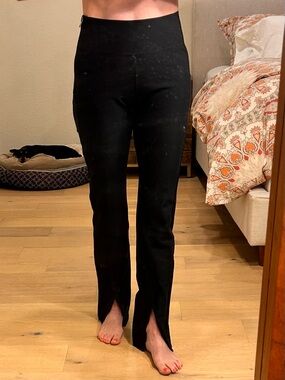 Athleta Interstellar Black High-Waist Slit Hem Tight.
